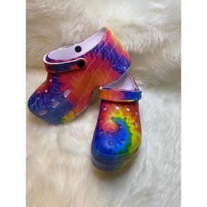 Tie-Dye Women Platform Clog Shoes